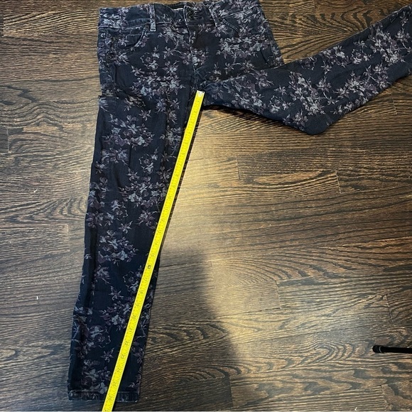 Hudson Collin Skinny Midrise Jeans Size 28 Black/purple Floral Pattern - Picture 9 of 9